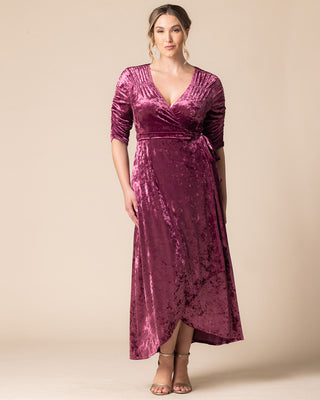 Cara Velvet Wrap Gown in Sugar Plum