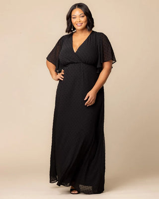 Carmella Chiffon Evening Gown in Onyx