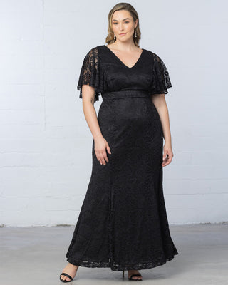 Duchess Lace Evening Gown in Black