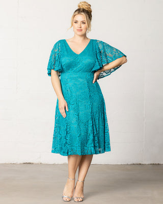 Camille Lace Cocktail Dress  in Teal Topaz