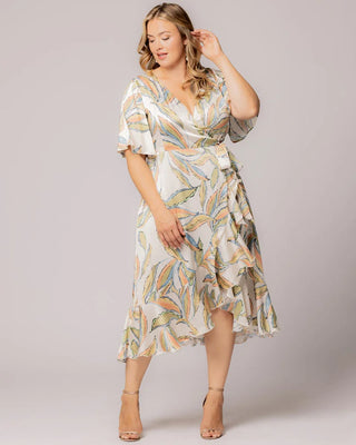 Chloe Wrap Dress - Sale! in Artful Leaves