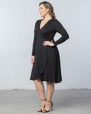 Aster Faux Wrap Dress - Sale! in Black Noir