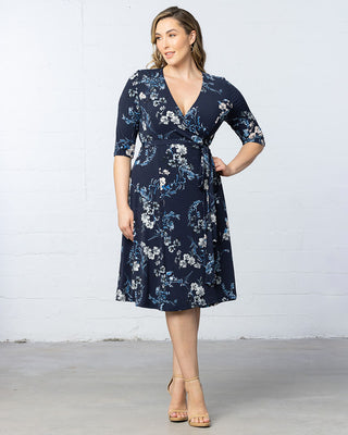 Signature Print Wrap Dress in French Blue Garden