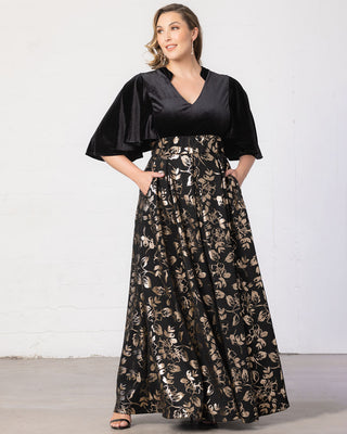Radiant Opulence Evening Gown in Gilded Noir