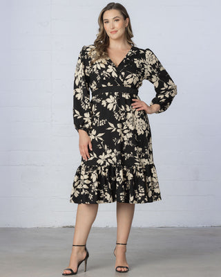 Portia Long Sleeve Dress in Vintage Ivory Florals