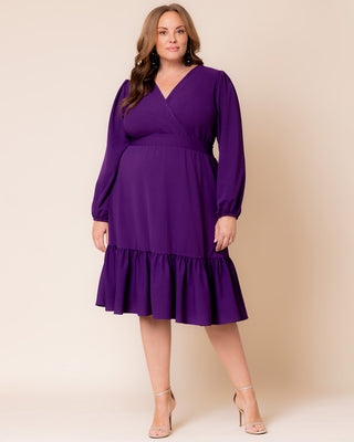 Portia Long Sleeve Dress in Deep Violet