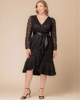 Cosmopolitan Sequin Lace Cocktail Dress in Onyx