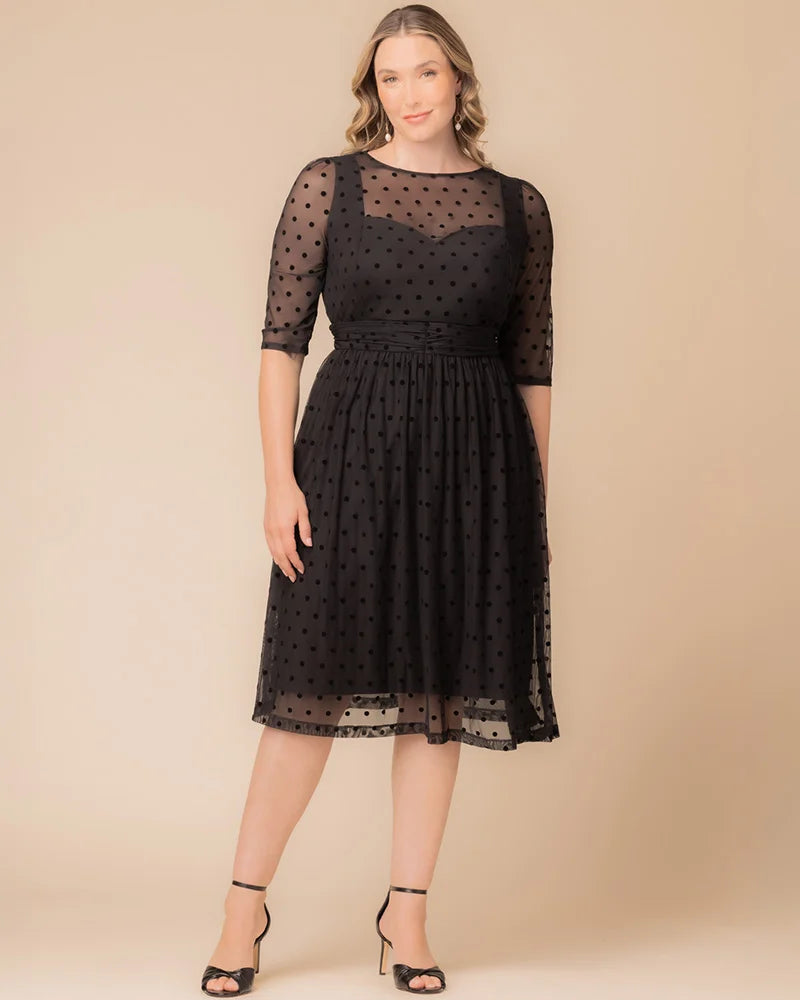 Kiyonna Plus Size Vita Mesh Cocktail Dress