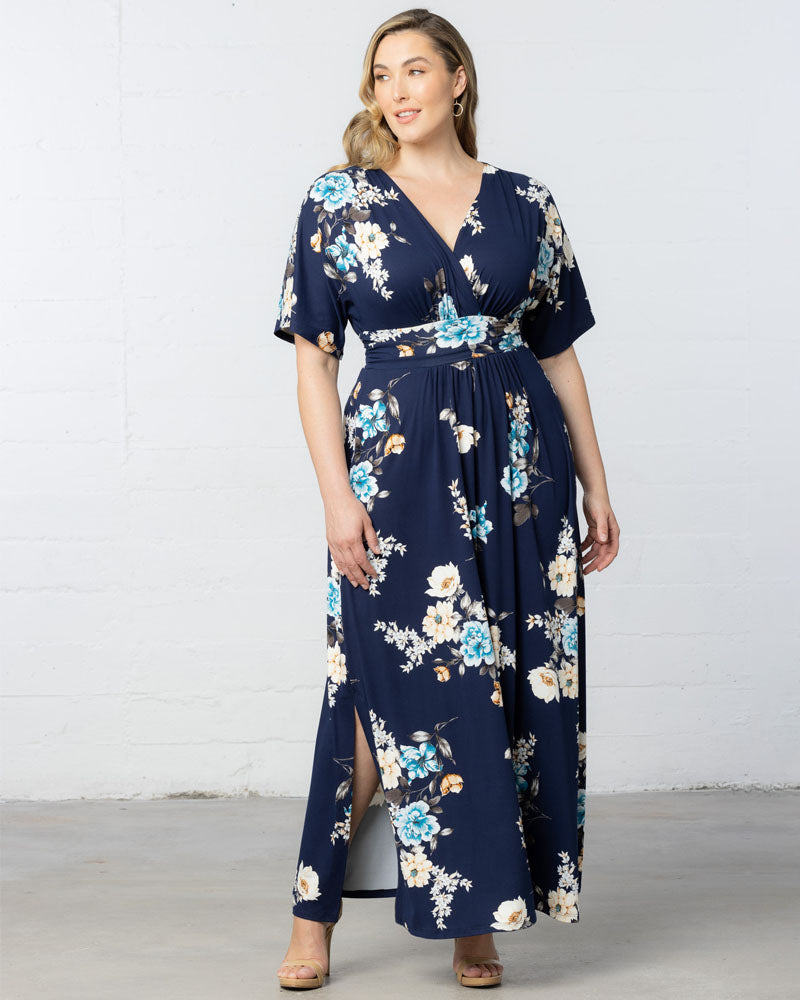 Kiyonna Vienna Maxi Dress - Navy Floral Print Kiyonna Vienna Maxi Dress - Navy Floral Print