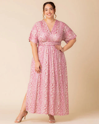Vienna Maxi Dress in Pink Floral Falls