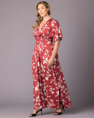 Vienna Maxi Dress in Red Blooms