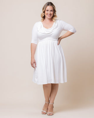 Draped in Class Dress in Ivory