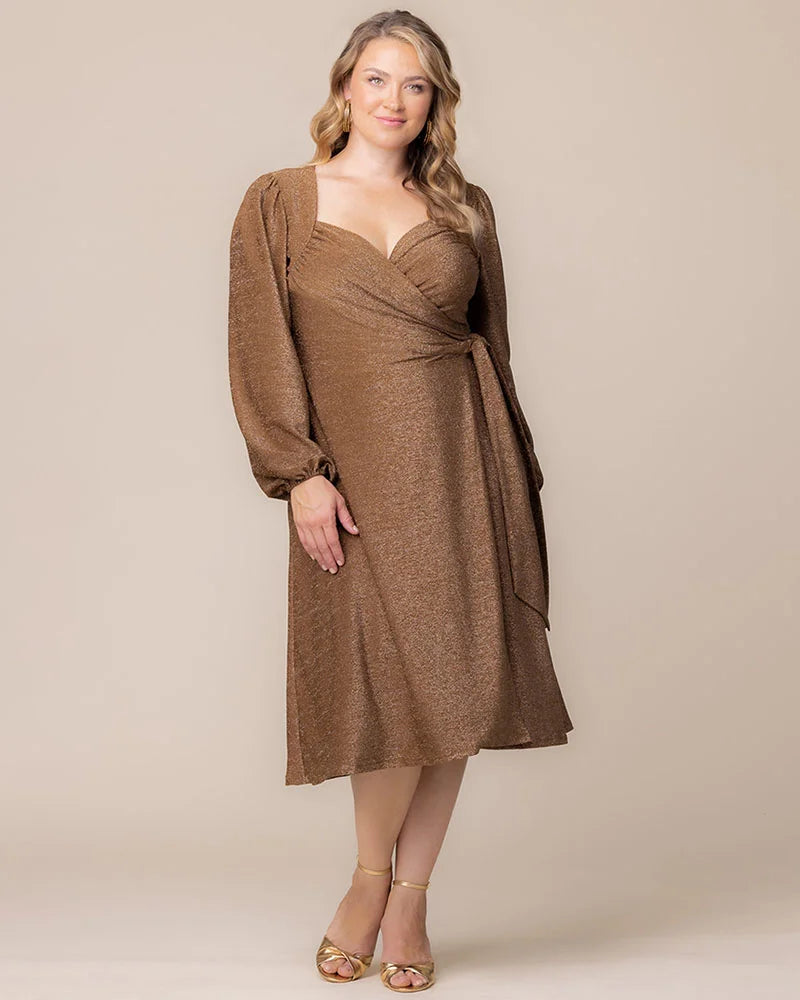 Women's Plus Size Socialite Sweetheart Wrap Dress by Kiyonna Women's Plus Size Socialite Sweetheart Wrap Dress by Kiyonna