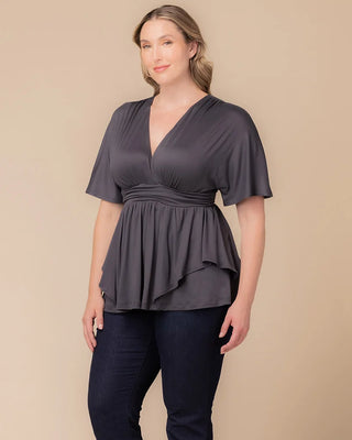 Promenade Top in Charcoal Grey