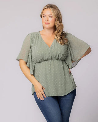 Seaside Serenade Top in Sage Dot