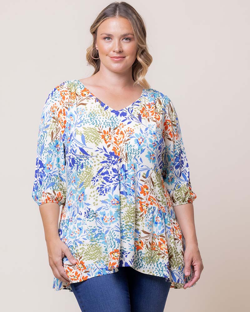 Plus Size Oasis Flowy Womens Tunic Swing Top Kiyonna