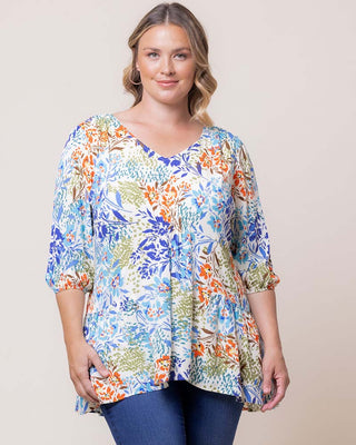 Oasis Flowy Swing Tunic Top in Santorini