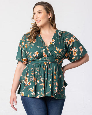 Encore Print Top in Green Garden