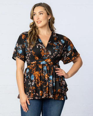 Encore Print Top in Midnight Asters