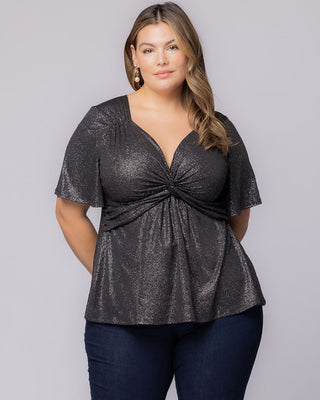 Galaxy Glitter Top in Silver Starlight