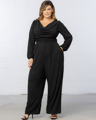 Natalia Cowl Neck Jumpsuit in Midnight Star