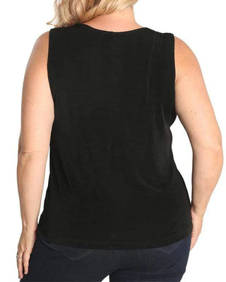 Classic Silky Sleeveless Tank Top by Vikki Vi in Black