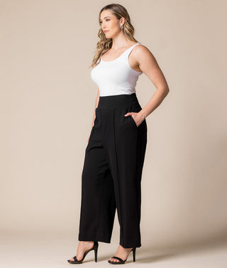 Polished Ponte Pants in Black Noir