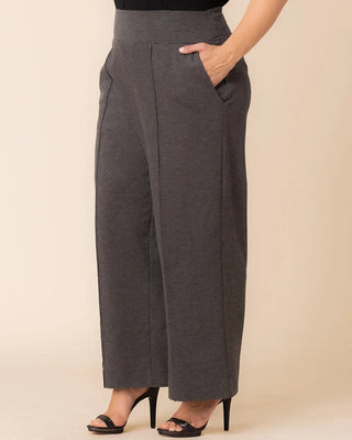 Polished Ponte Pants in Charcoal Grey