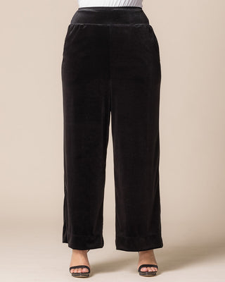 Velvet Luxe Wide Leg Pants in Onyx