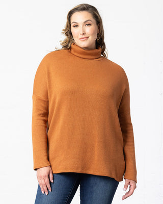 Paris Turtleneck Tunic Sweater  in Camel