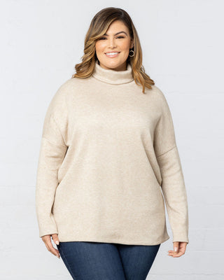 Paris Turtleneck Tunic Sweater  in Oatmeal