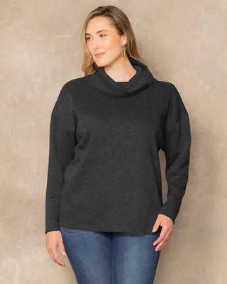 Astrid Long Sleeve Turtleneck Sweater in Back Noir
