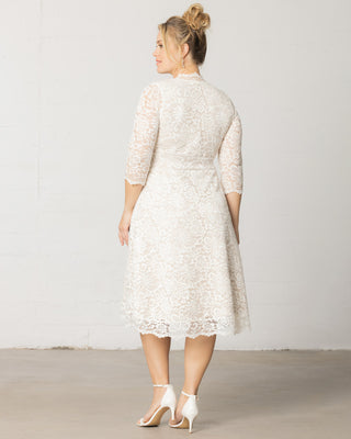 Bella Lace Dress  in Ivory Lace/Nude Lining