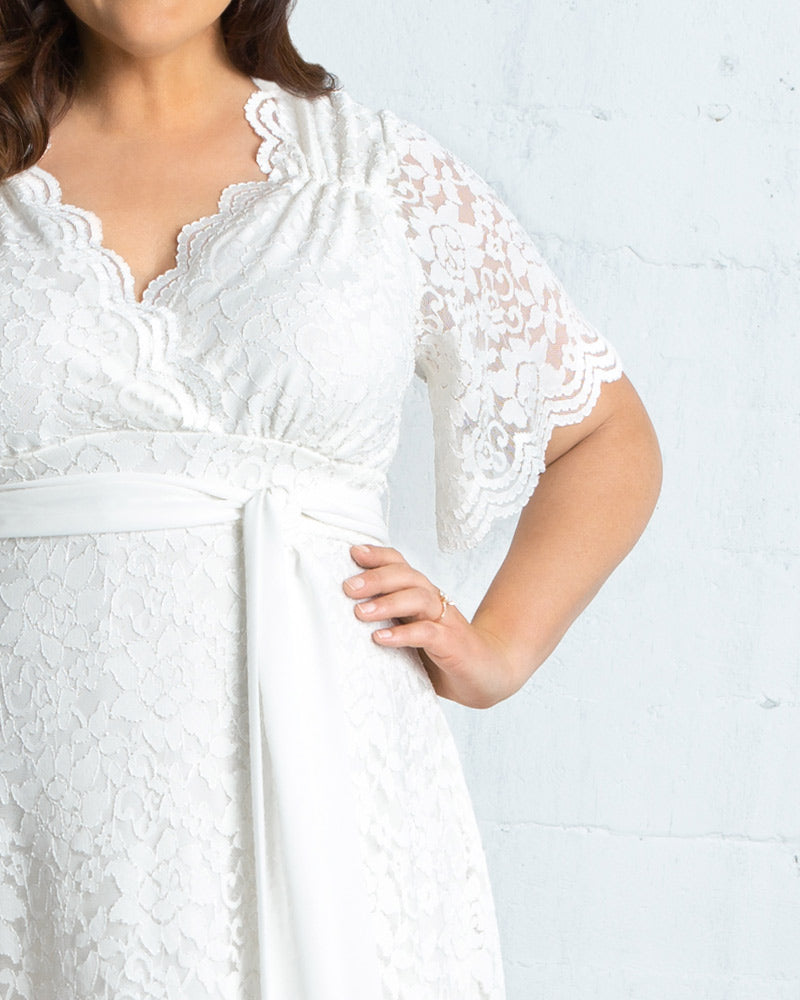 Plus Size Empire Waist Wedding Dress | Midi Bridal Dress Kiyonna Plus Size Empire Waist Wedding Dress | Midi Bridal Dress Kiyonna