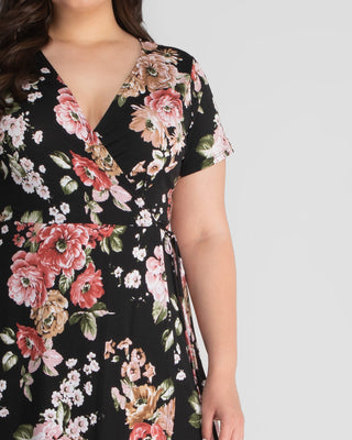 Harper Party Dress in Black Floral Print