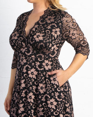 Mon Cherie Lace Dress in Rose Gold