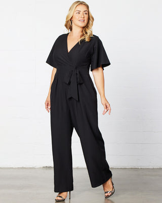 Charisma Crepe Jumpsuit in Black Noir