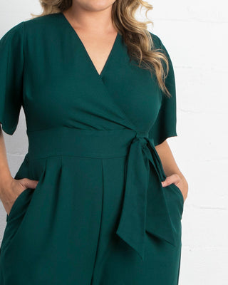 Charisma Crepe Jumpsuit  in Hunter Green