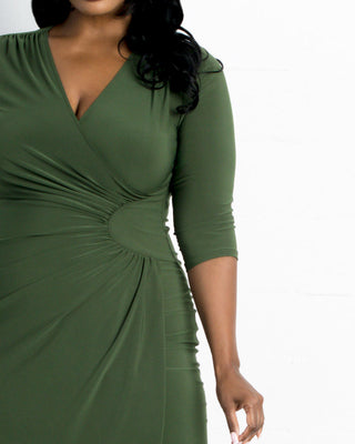 Ciara Cinch Dress in Olive