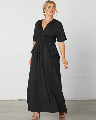 Indie Flair Maxi Dress in Black Noir