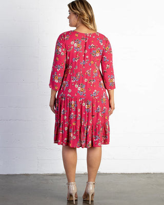 Issy Tiered Tunic Dress in Teaberry