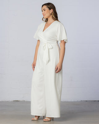 Karina Crepe Jumpsuit in Ivory