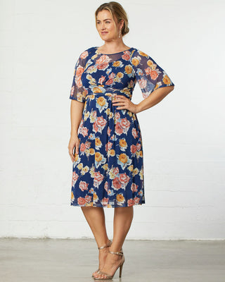Katarina Mesh Dress  in Brushed Florals