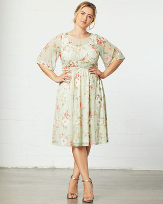 Katarina Mesh Dress  in Sage Floral Print