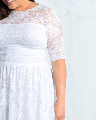 Lace Illusion Wedding Gown  in White
