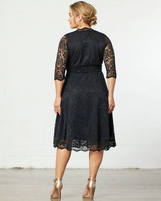 Mademoiselle Lace Cocktail Dress in Onyx