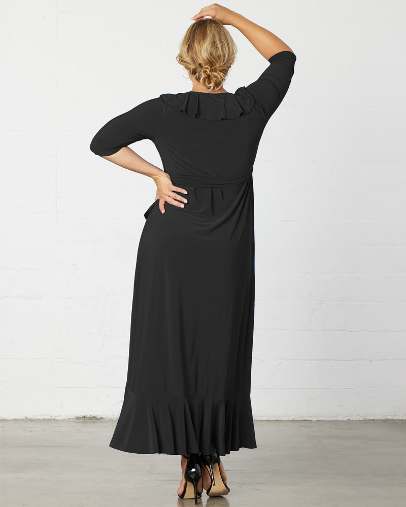 Plus Size Maxi Dresses | Kiyonna Plus Size Maxi Wrap Dress