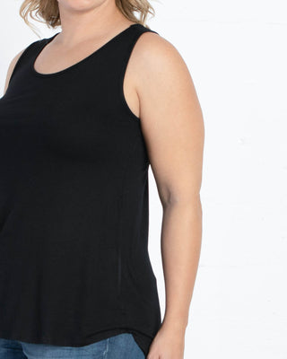 Relaxed Scoopneck Tank  in Black
