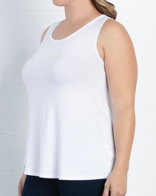 Relaxed Scoopneck Tank  in White