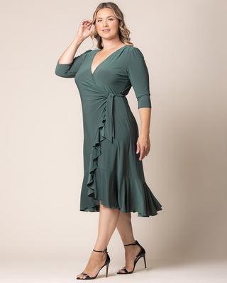 Whimsy Wrap Dress - Sale! in Fern Green